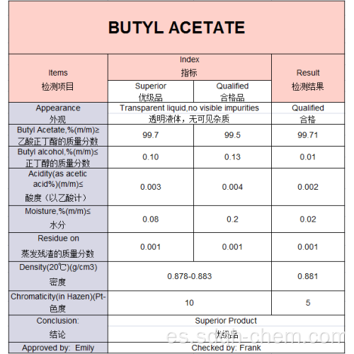 Mejor precio químico acetato de n-butilo 99,7%